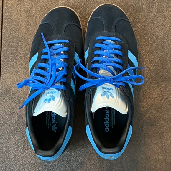 Adidas Wmn\'s Gazelle Black Blue IE9124 -Suede Sneakers Retro Originals Sz 6